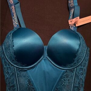 Victoria's Secret Deep Blue Lace Push Up Bra